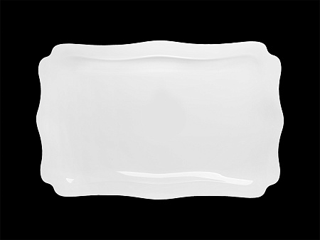 Блюдо прямоугольное с волнистым краем 410х270 мм Royal White /4/8/
